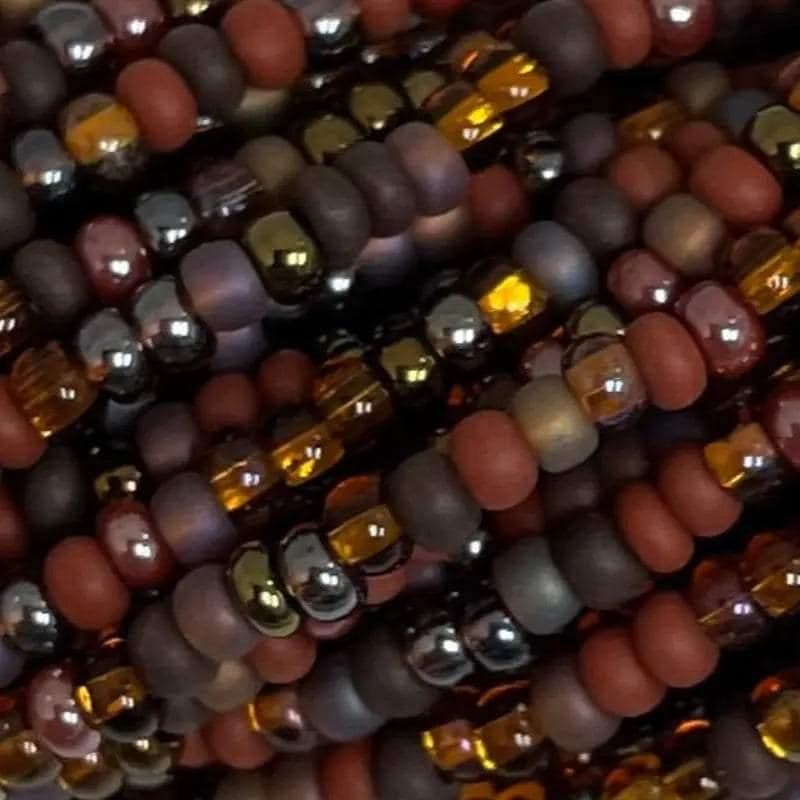 1 Hank Brown Mixed Chocolate Mud Pie Czech Glass Seed Beads