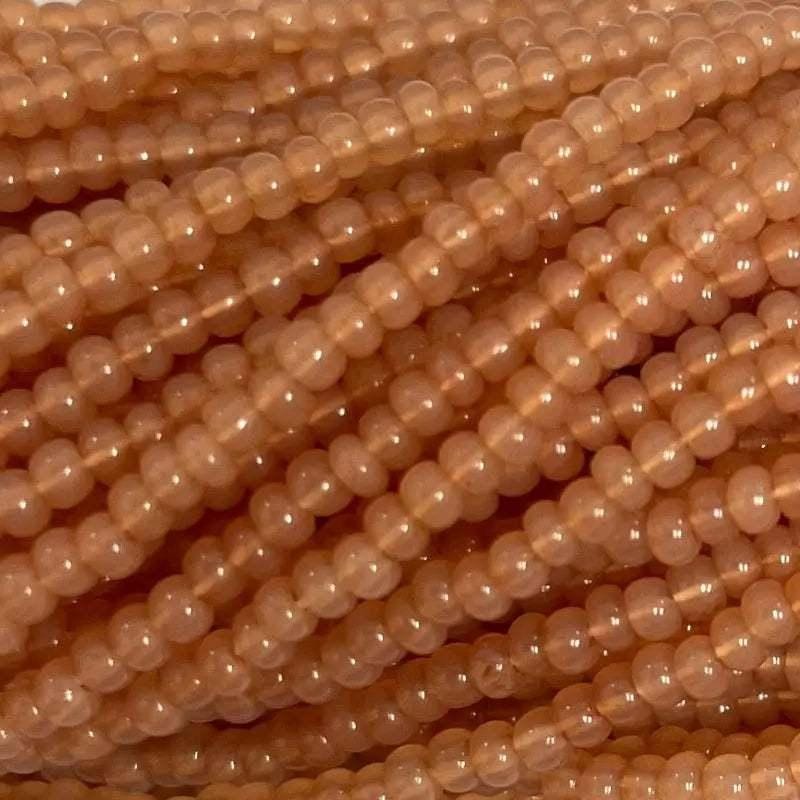 1 Hank Brown Wheat Czech Opal Glass Seed Beads