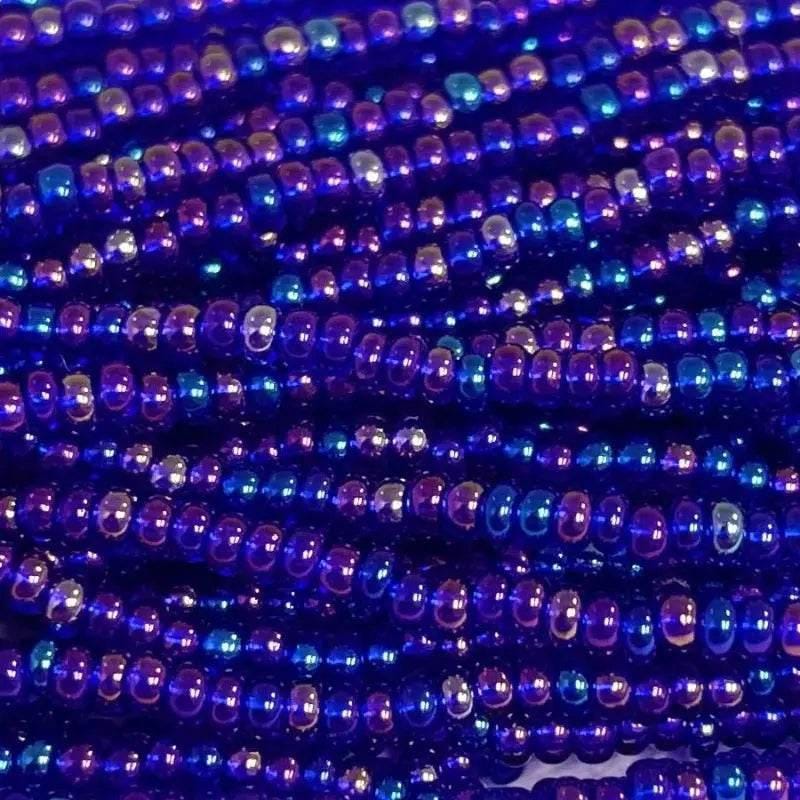 1 Hank Blue Cobalt AB Czech Glass Seed Beads