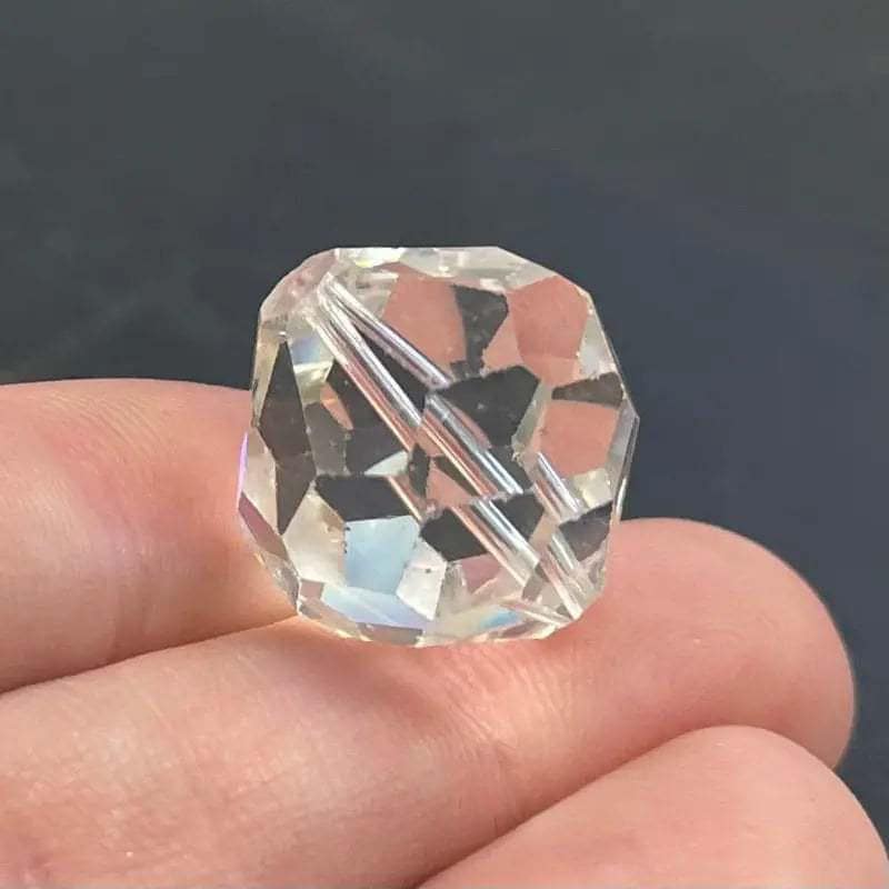 2 Vintage Clear Austrian Crystal Beads