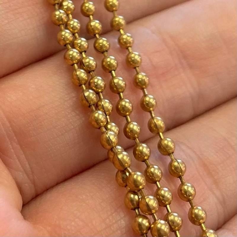 2 Vintage Gold Plated Ball Chains