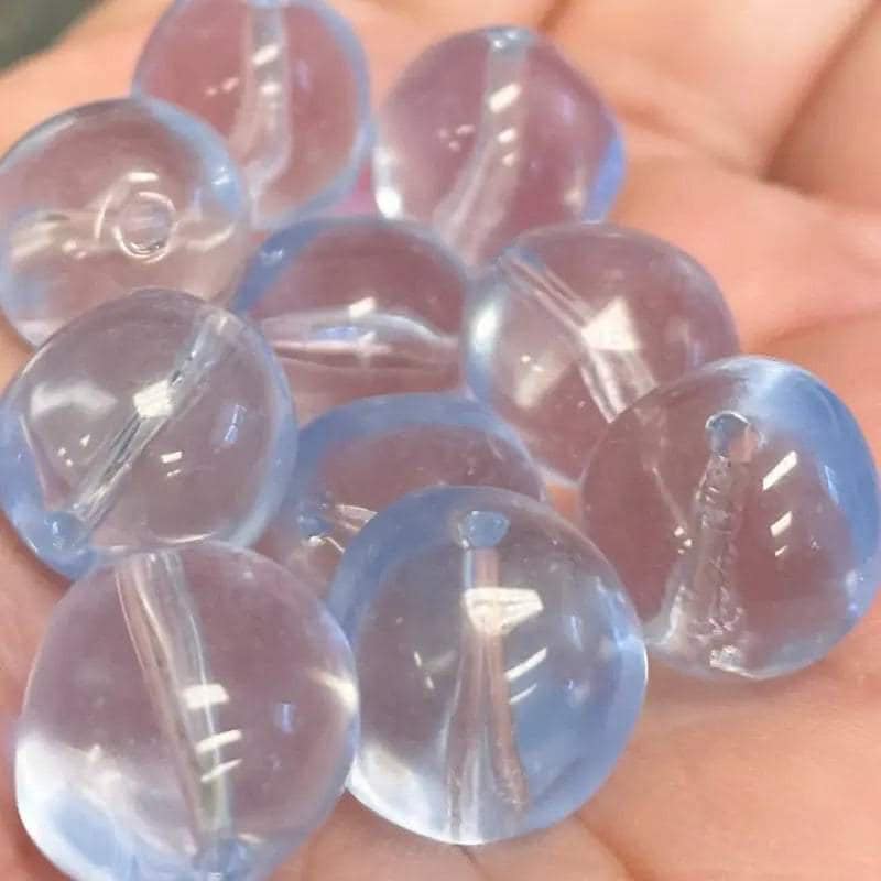 20 Vintage Blue Sapphire Light Czech Baroque Glass Beads