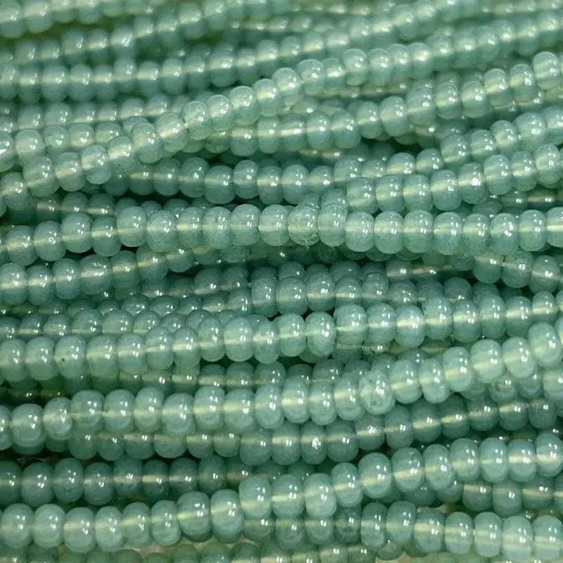 1 Hank Green Jade Opal Czech Glass Seed Beads