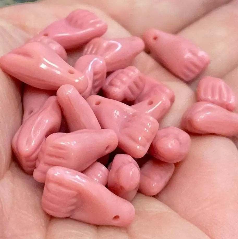 25 Vintage Pink Czech Hand Glass Beads