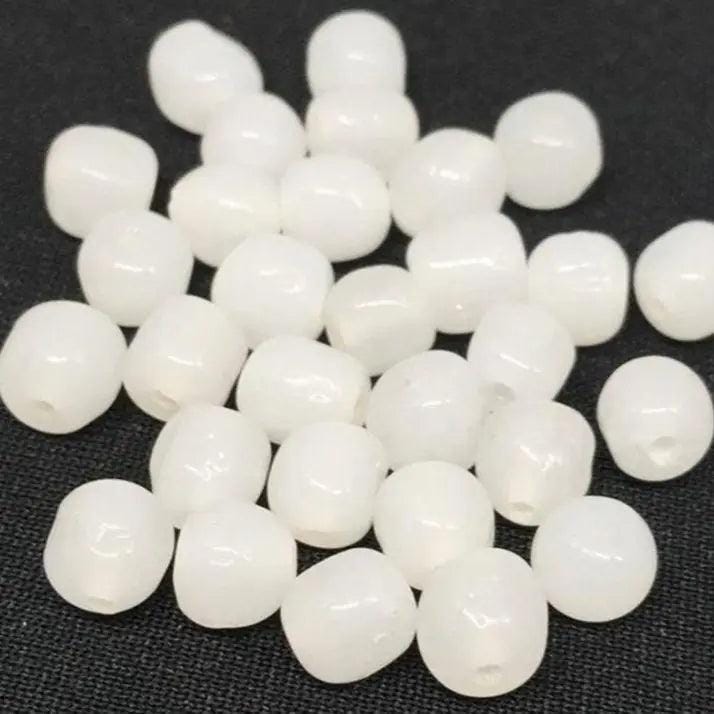 30 Vintage White Japan Opal Cherry Brand Glass Beads
