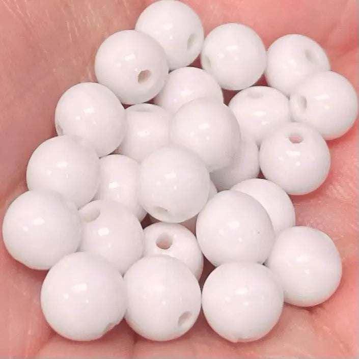 25 Vintage Pink Light Japan Round Glass Beads