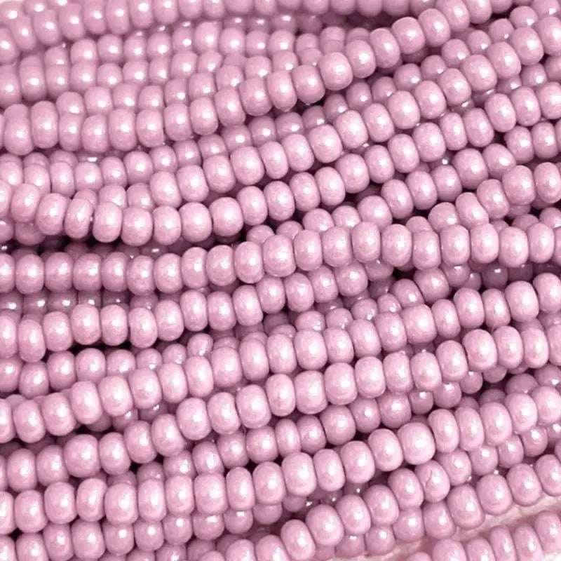 1 Hank Pink Mauve Lamella Czech Glass Seed Beads