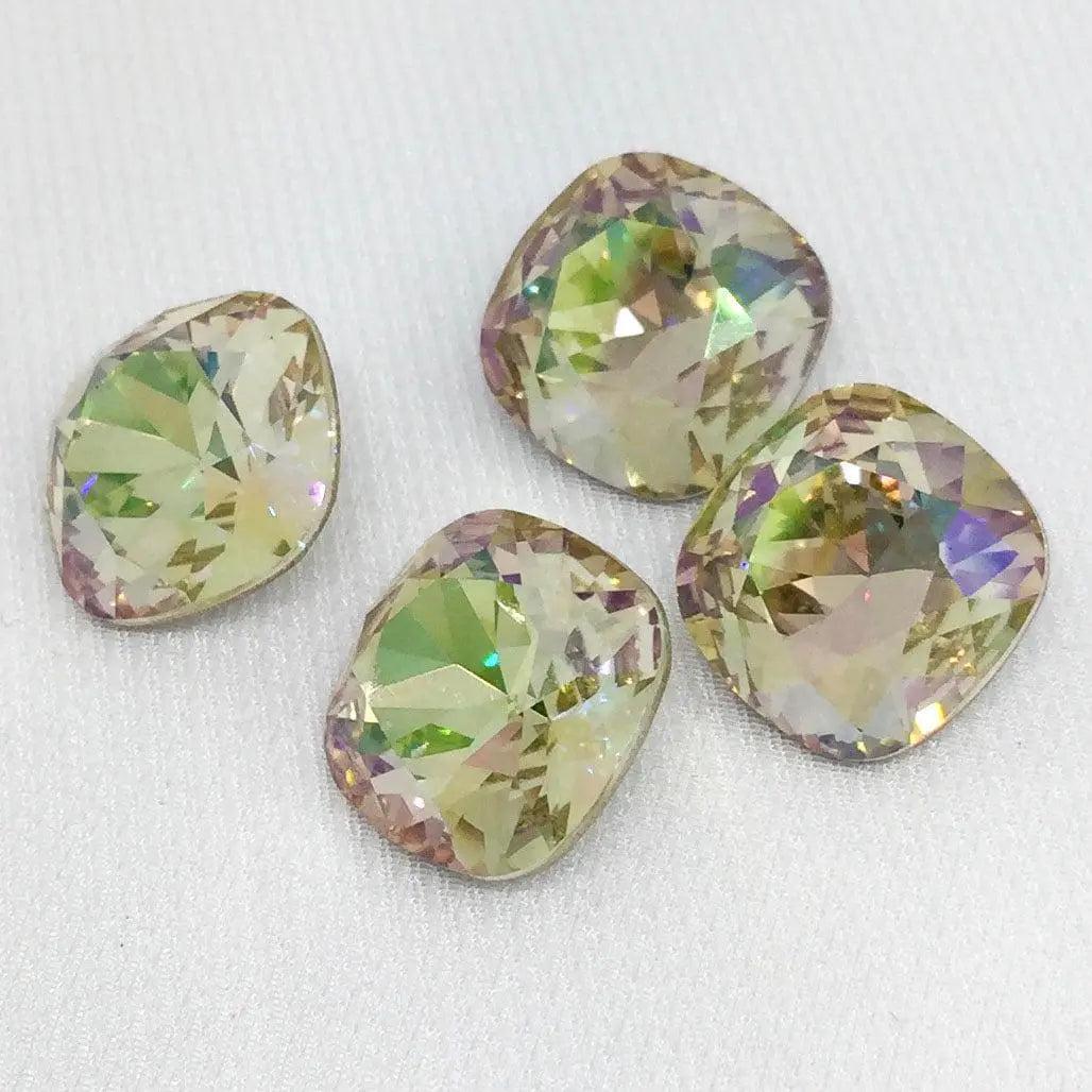 2 Water Lily Swarovski Cushion Back Crystal Stones
