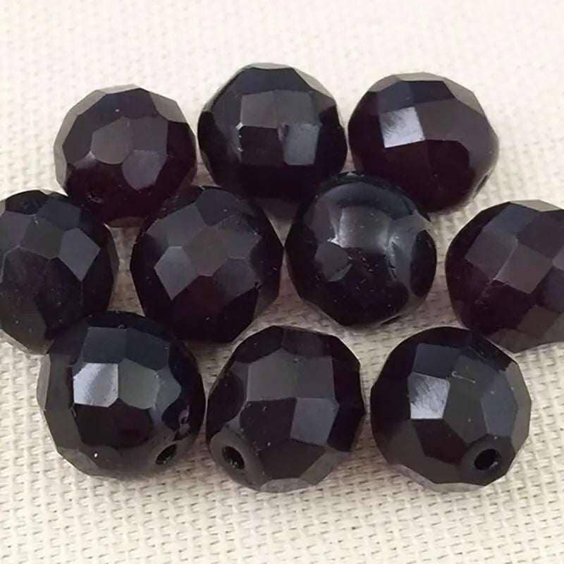 10 Vintage Red Garnet Czech Fire Polished Glass Beads