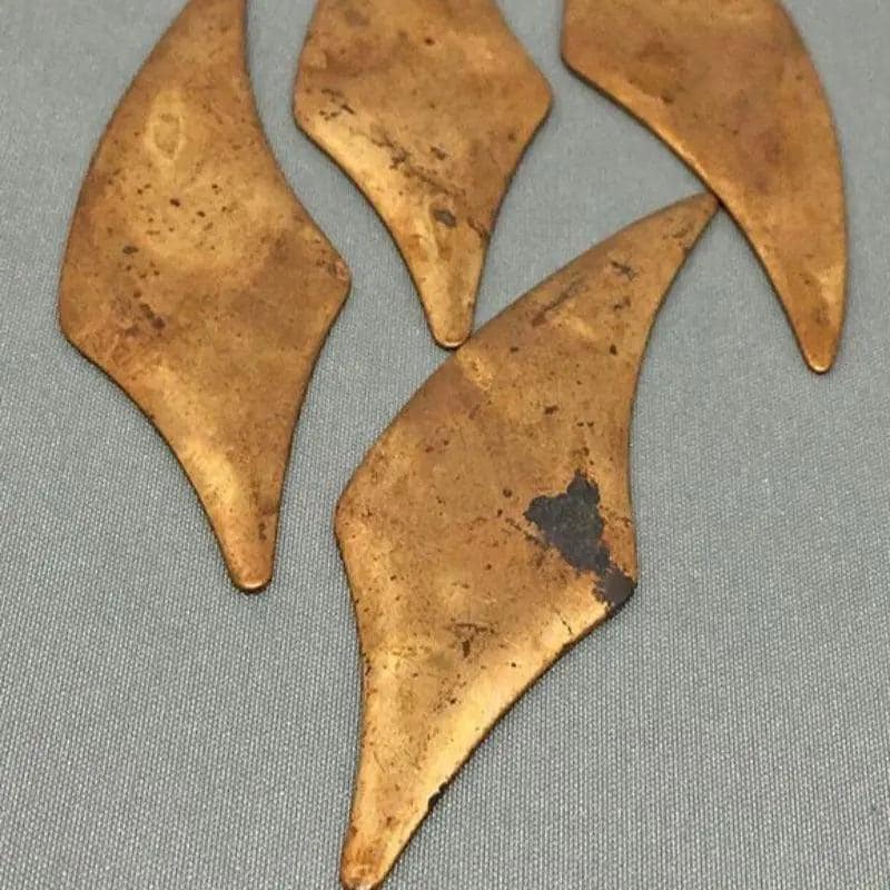 12 Vintage Brass Diamond Stampings