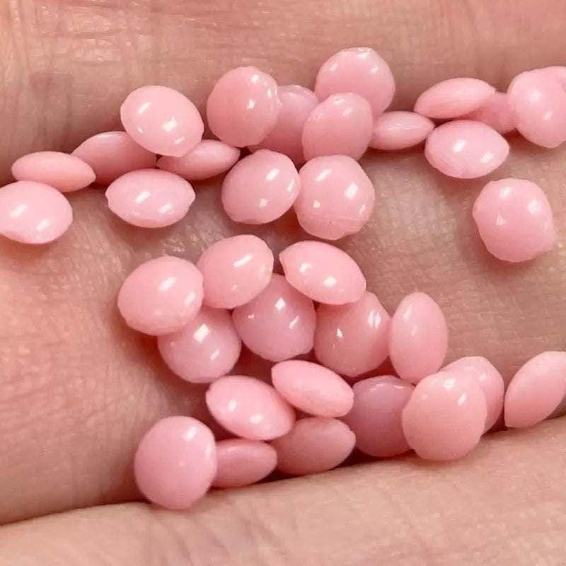 100 Vintage Pink Small Round Glass Stones