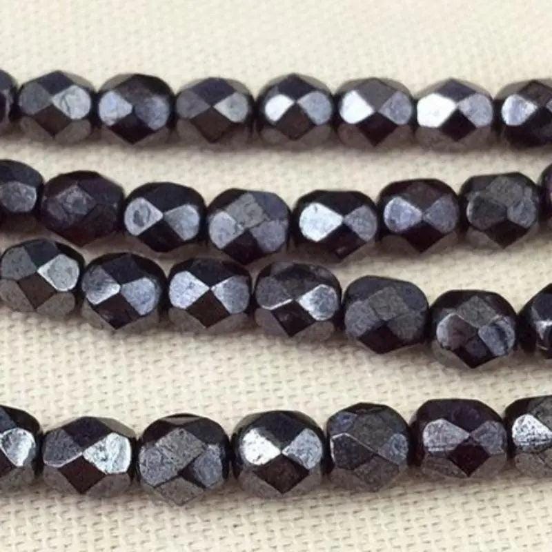 100 Red Garnet Czech Luster Fire Polished Glass Beads