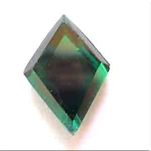 8 Vintage Emerald Green Diamond Glass Cabochons # 8253