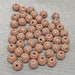 50 Vintage Brown White Lucite Round Beads 6mm