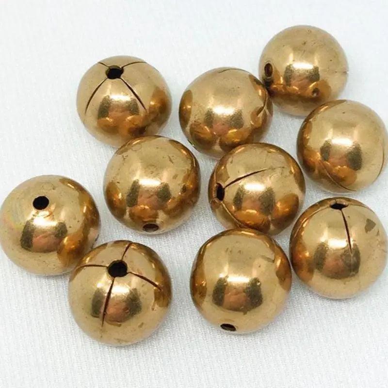 10 Vintage Brass Metal Beads