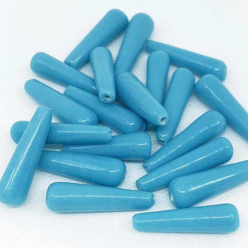 10 Vintage Blue Turquoise Japan Teardrop Glass Beads