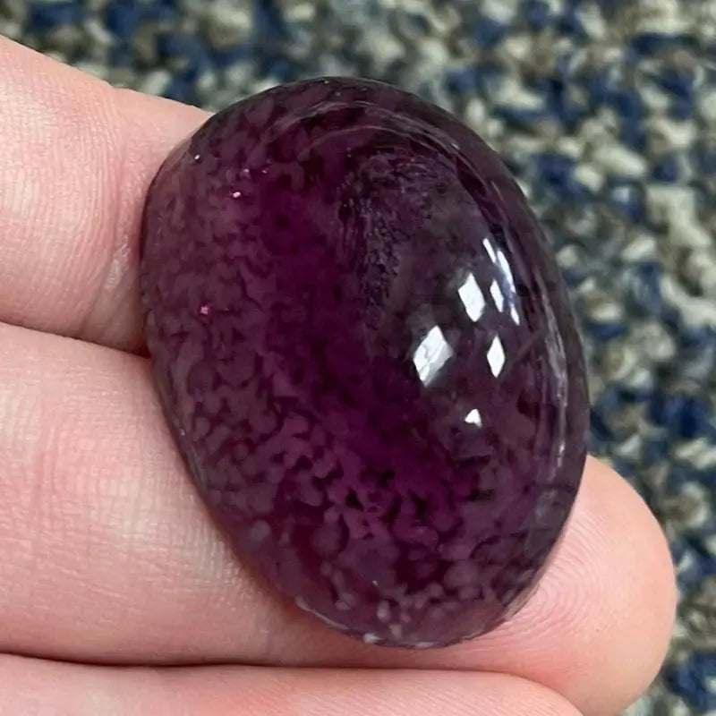 1 Vintage Purple Japan High Dome Glass Cabochon