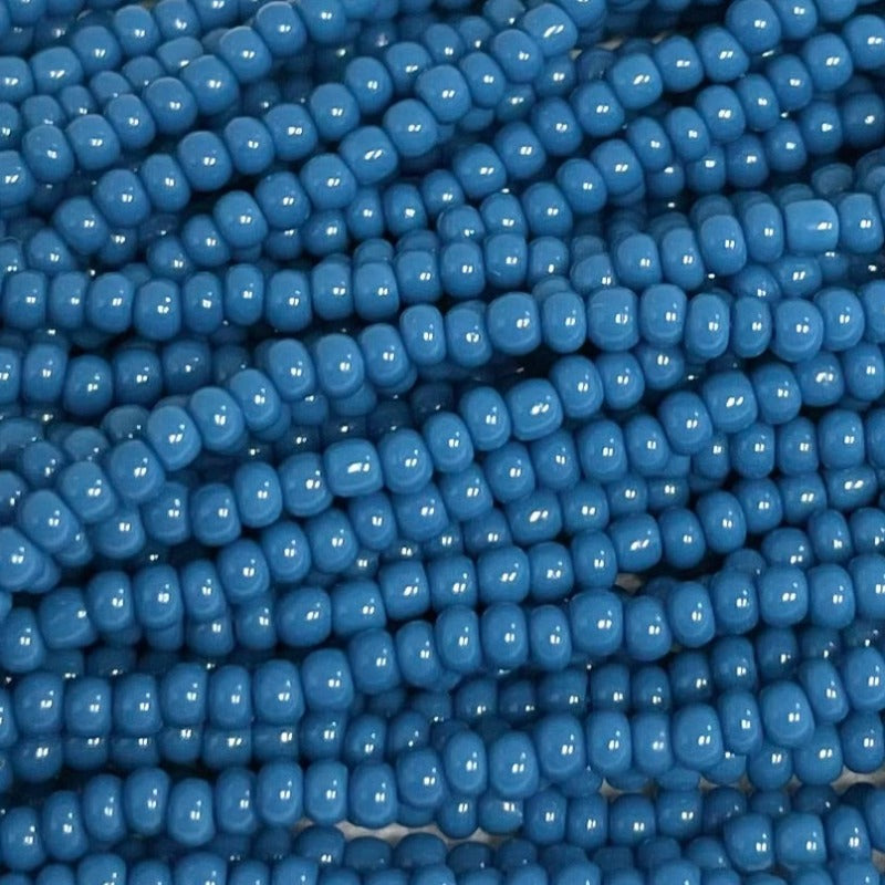 1 Hank Blue Periwinkle Czech Glass Seed Beads