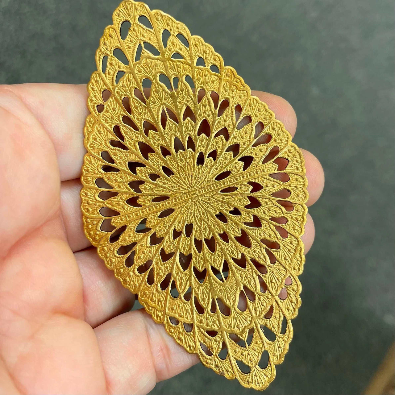 1 Vintage Brass Large Metal Stamping
